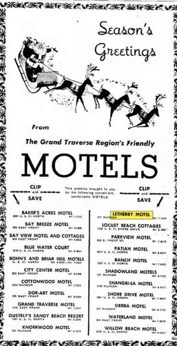 Letherby Motel (Munson Motor Inn) - Dec 1960 Ad